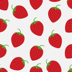 Seamless pattern with strawberries. Vector illustration