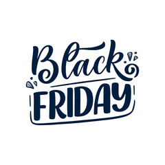 Black friday lettering in modern calligraphy style. Slogan for promotion template and sale banner. Vector