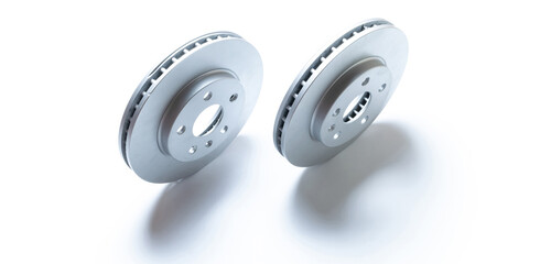 Car parts. New metal car part. Auto motor mechanic spare or automotive piece isolated on white background. Technology of mechanical gear with space for text.