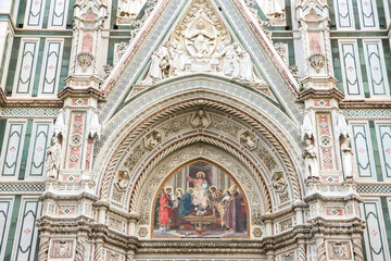 Florence, Italy. Beautiful architecture of Florence Cathedral (Cattedrale di Santa Maria del Fiore).