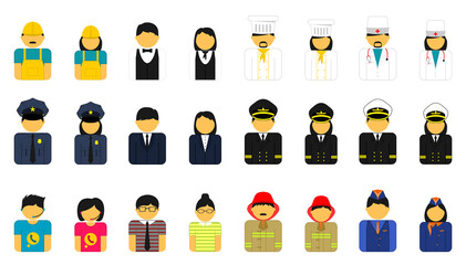 Fototapeta premium Set of professions vector flat characters