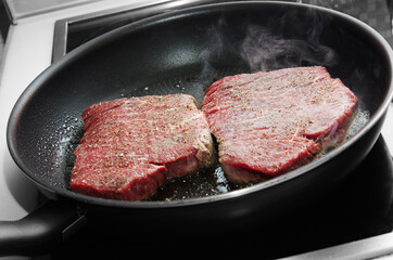 Preparing beef steak