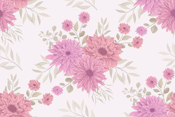 Beautiful chrysanthemum seamless pattern design