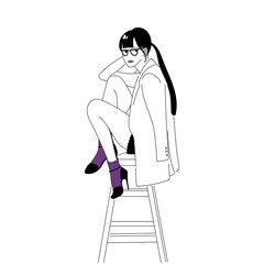 シンプル眼鏡女子