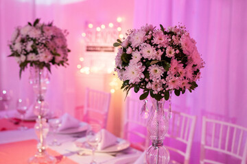 interior decoration with flower bouquet