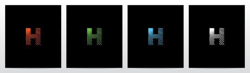 Shining Rays On Letter Logo Design H