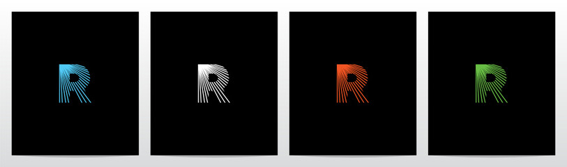 Shining Rays On Letter Logo Design R - obrazy, fototapety, plakaty