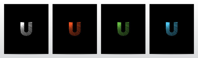 Shining Rays On Letter Logo Design U © recehan