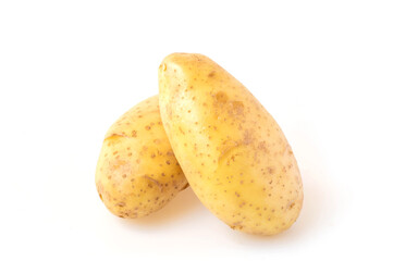 potato isolated on white background, macro