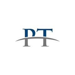 PT initial swoosh horizon, letter logo designs vector