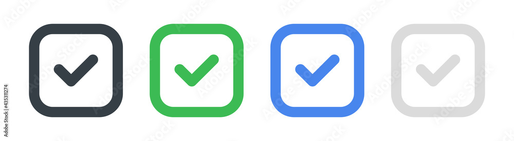 Poster check mark, checkbox square icon. vector illustration