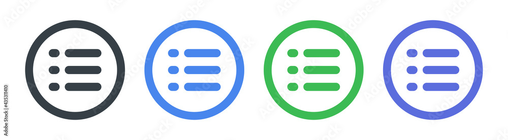 Fototapete Menu design set of hamburger menu buttons. Website navigation icons.