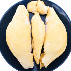 Durian on white background.Durian is the king of fruit, durian fruit is large.