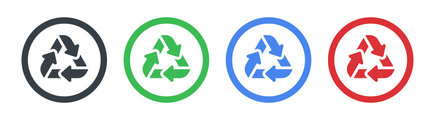 Recycle icon set. Ecology, eco friendly and environmental management symbols.