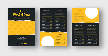 Food menu flyer template - obrazy, fototapety, plakaty