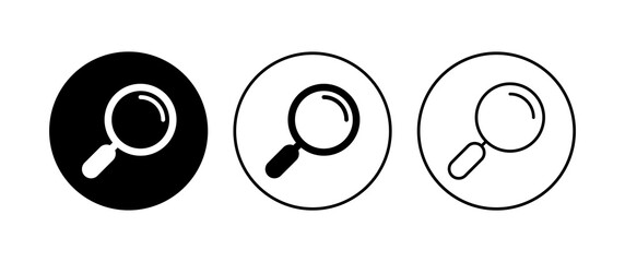 Search icon set. search magnifying glass icon