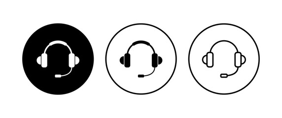 Headphone icon set. Headset icon symbols