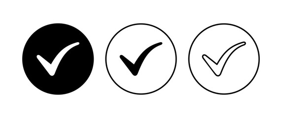 Check mark set. Check mark icon. Tick mark symbol vector