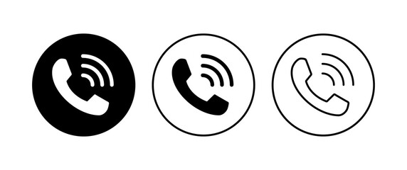 Call icon set. telephone icon vector. phone icon vector. contact us