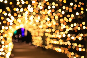 Blurred light tunnel