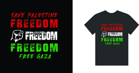 free Palestine freedom free Gaza vector illustration t shirt poster