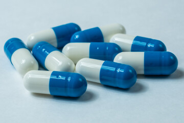 Medical capsule on the table.