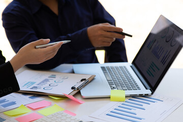 Team of business people working together in the meeting room office, teamwork background charts and graphs banner, double exposure successful teamwork,business planning concept.