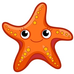 Cute starfish cartoon. Starfish clipart vector illustration