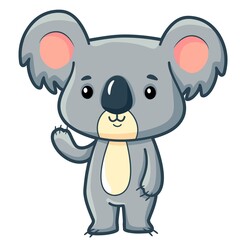 Cute koala cartoon. Koala clipart vector illustration