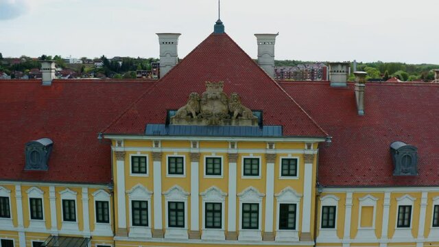 Baroque Architectural Design Of The Famous Eltz Castle In Vukovar, Croatia. aerial