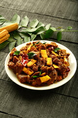 Fresh made  mutton roast ,fry, Indian recipes, Kerala style cooking.