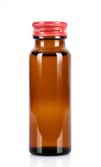 Bottled medicine on white background