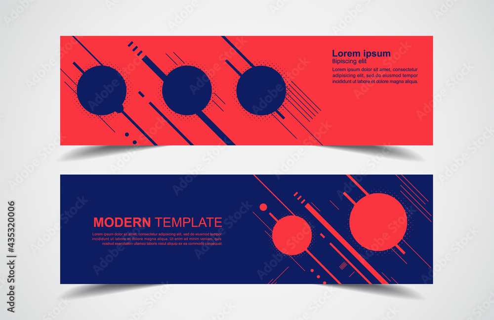 Wall mural set of modern design - vector web banners design background or header templates, horizontal advertis
