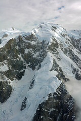 spectacular view of mount denali  from a flightseeing tour out of talkeetna. alaska