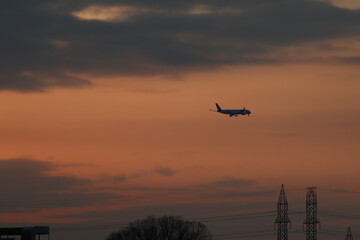 Airplane at Sunset