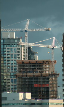 Cranes at a Building Construction Site