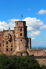 Heidelberg's red castle against a clear sky