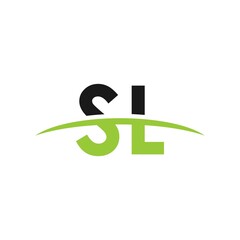 SL initial swoosh horizon, letter logo designs vector