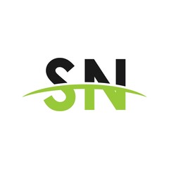 SN initial swoosh horizon, letter logo designs vector