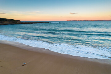 Aerial sunrise over the sea