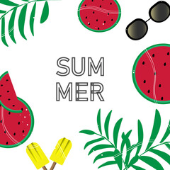 Tropical summer background vector design
