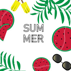 Tropical summer background vector design