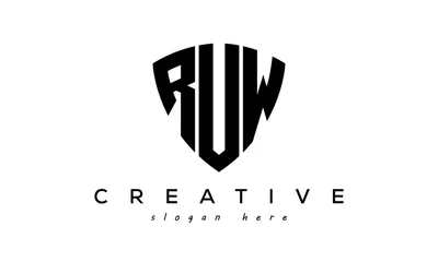 Fotobehang RUW letters creative logo with shield  © Murad Gazi
