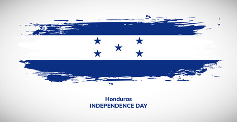 Happy independence day of Honduras. Brush flag of Honduras vector illustration. Abstract watercolor national flag background