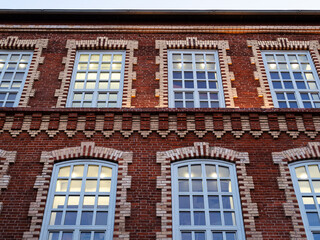 Obraz premium wall of restored old building of former factory