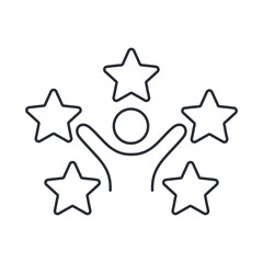 Comprehensive provision of customer requests. Vector linear icon isolated on white background.