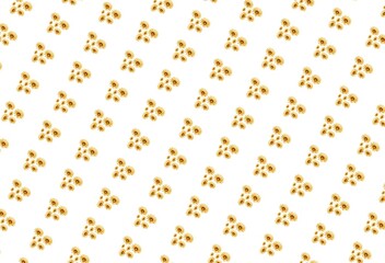 Seamless pattern of a yellow flower with elements of floral and white background