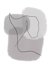 Abstract illustration. Poster. Simple lines on a color background.