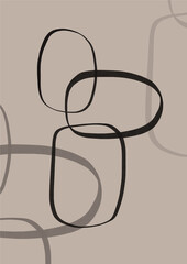 Abstract illustration. POster. Simple lines on a color background.