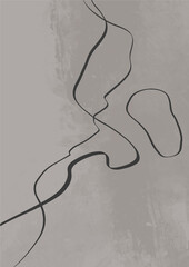 Abstract illustration. POster. Simple lines on a color background.